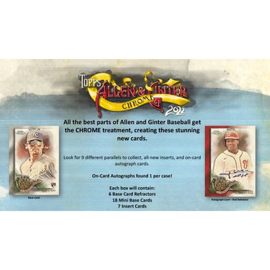 2022 TOPPS ALLEN & GINTER CHROME BASEBALL HOBBY BOX